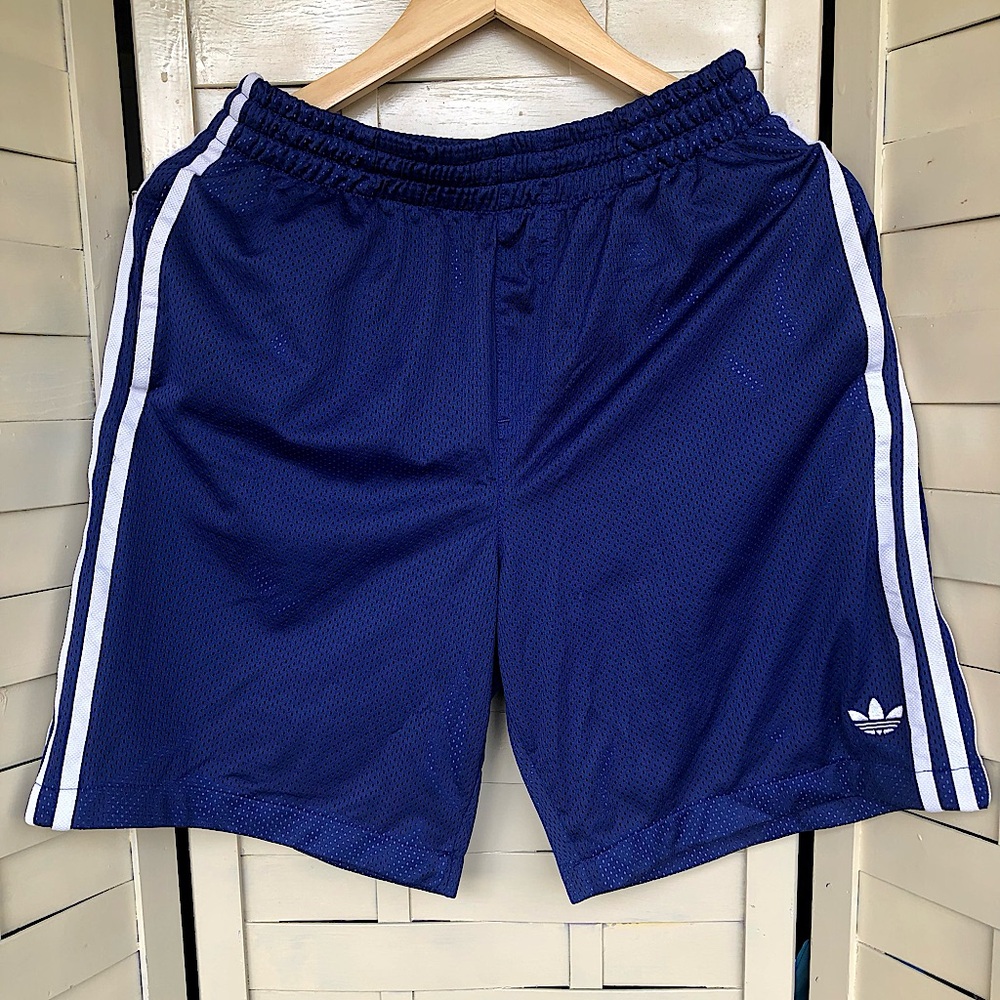Adidas Bball Mesh Blue and White Shorts Size S